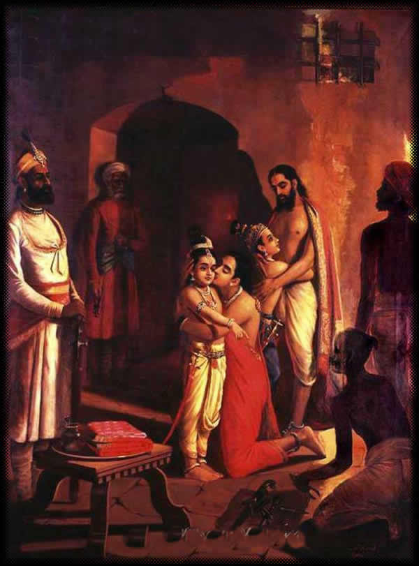 Krishna meets parents in jail.JPG